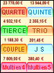 Voir tous les pronos classés par type de jeu: QUINTE, QUARTE, TIERCE, TRIO, COUPLE, multi...